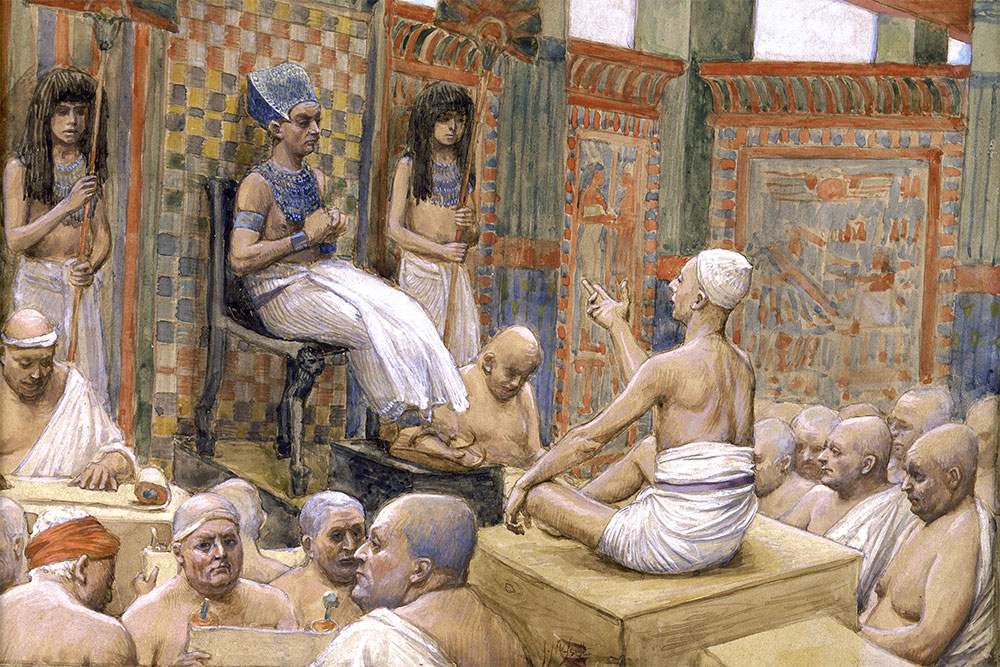 Pharaoh and Joseph Speak of a Common God to Save Egypt