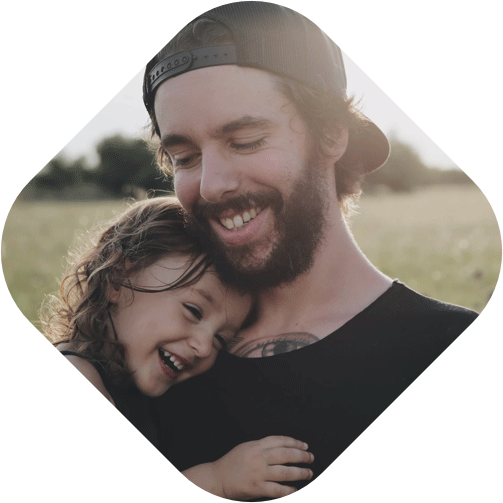 Father and daughter hugging each other