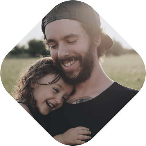 Father and daughter hugging each other