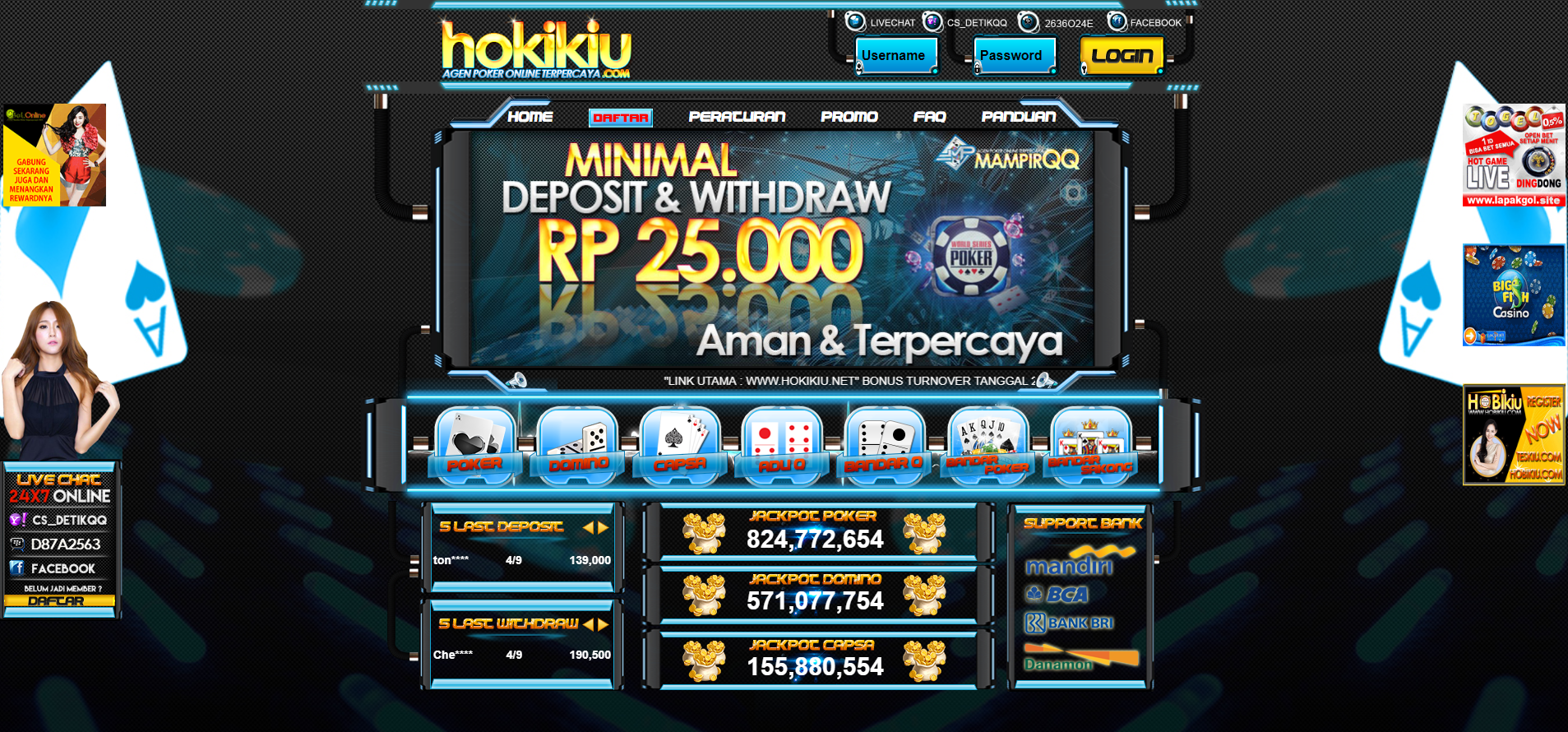 Domino QQ, Bandar Kiu, Qiu Qiu Online, Hokikiu 