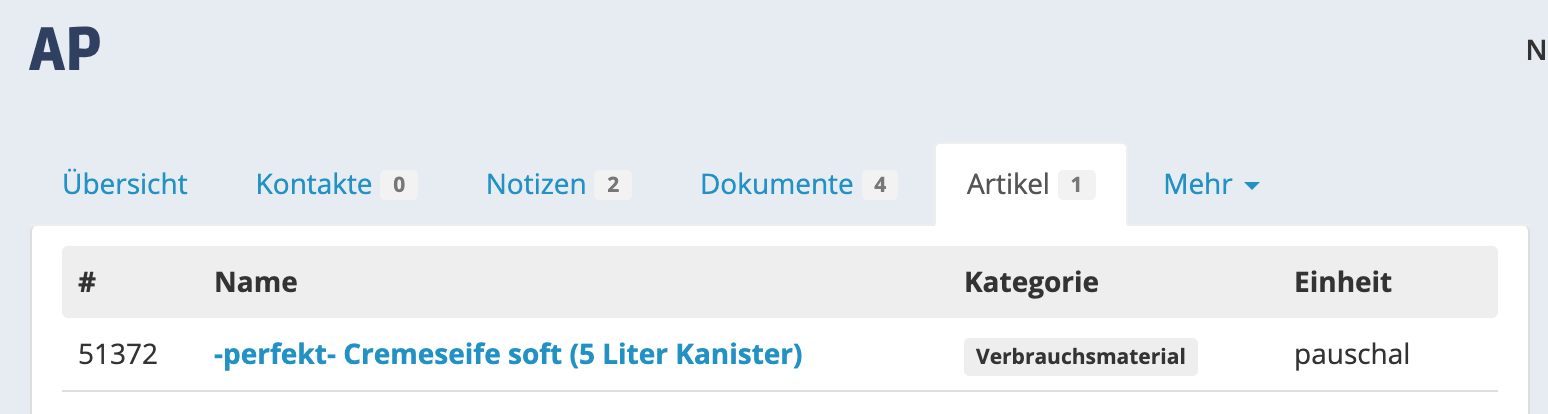 Reinigungsmittellieferant mit Artikeln