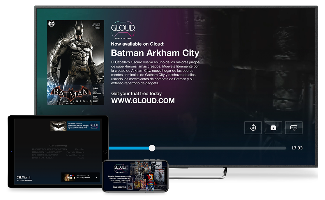 DTV Go ads mockup image on handset, tablet and smart TV devices