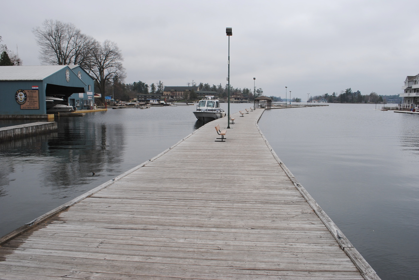 The docks in Alexandria Bay aren't flooded yet, but the St. Lawrence River is forecast to keep rising. Photo: Emily Russell