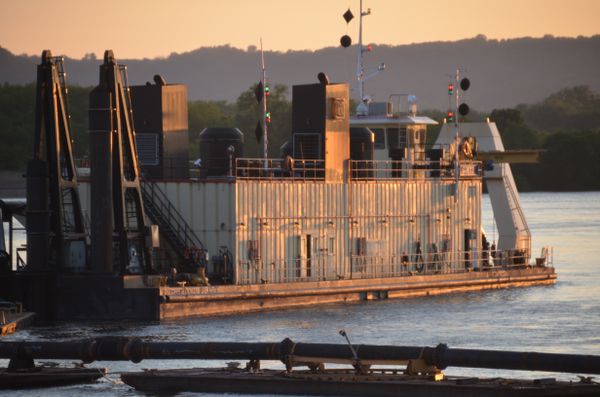 This U.S. Army Corps of Engineers dredge operates in the Mississippi River near Wabasha, Minnesota. (Photo courtesy of USACE)