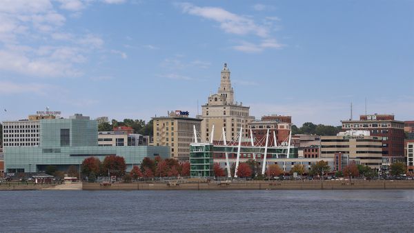 The riverfront of Davenport, Iowa, is designed to flood during the Mississippi River's periods of high water. (Photo courtesy of City of Davenport)