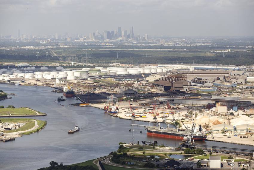 The industrial complex along the Houston Ship Channel in 2016.