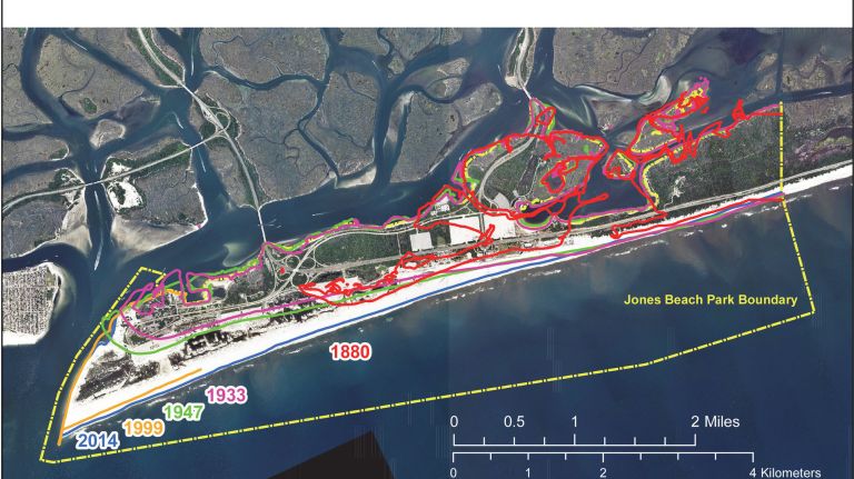 A recreated map of Jones Beach State Park
