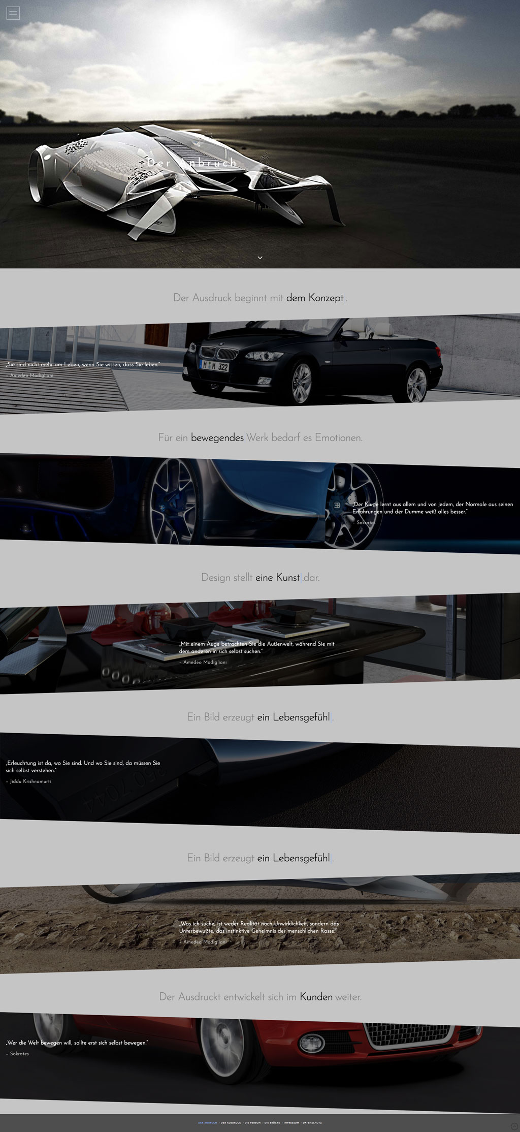 Komplettest Layout der Startseite von 3D Artist Mario