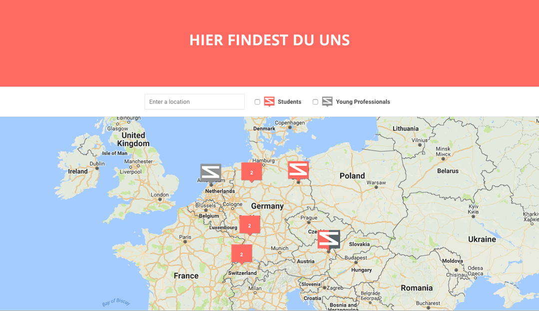 Individuelle Google Map, die alle Standorte zeigt