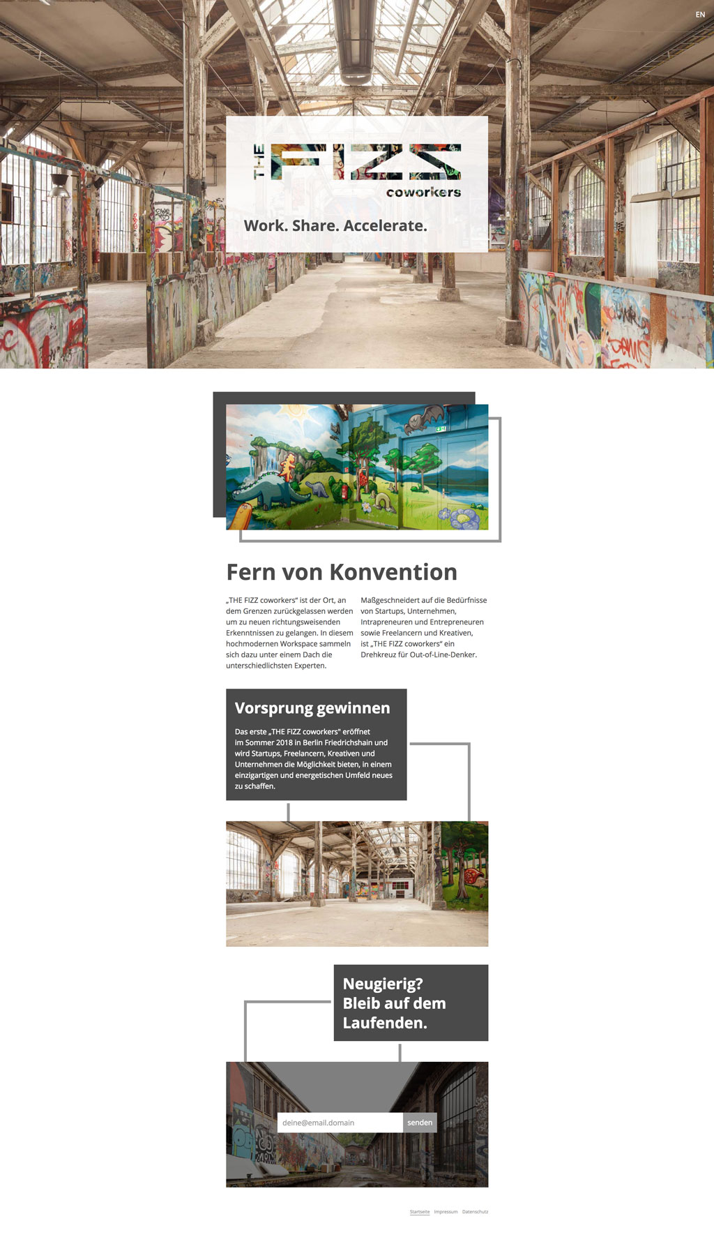 Komplettes Layout der THE FIZZ coworkers