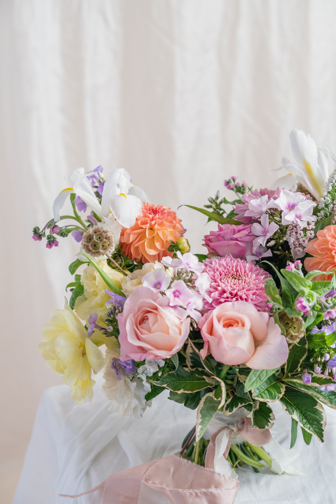 Ten Wedding Flower Mistakes To Avoid 8 Wedding Bouquet with Garden Roses, Phlox, Irises, Scabiosas, Tulips and Veigelas