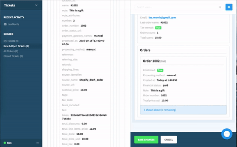 Drag & drop the Shopify data you want to display in your sidebar