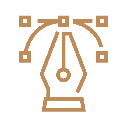 Graphic Design Icon in Gold