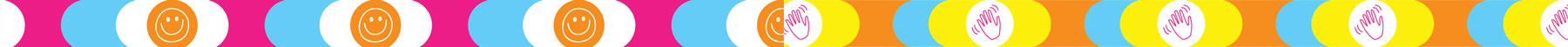 Image depicting brand icons and patterns created for Delta Life Skills rebrand. The icons are of smiling faces, a waving hand, speech bubble and thought bubble. The patterns combine these elements.