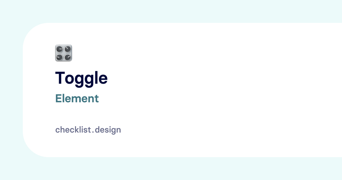 Toggle Element - Checklist Design