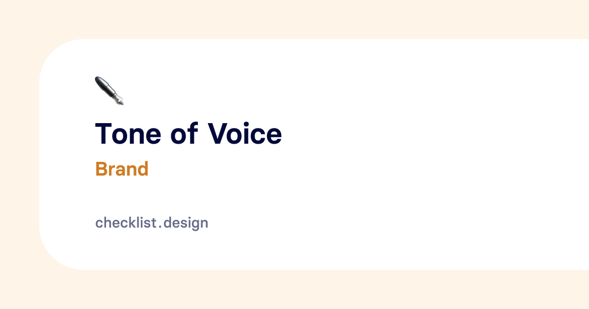 Tone of Voice Checklist Design