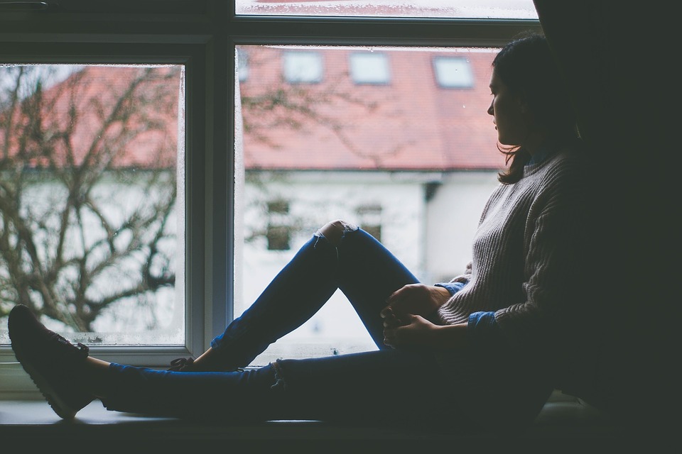 Window View, Sitting, Indoors, Girl, Woman, Female