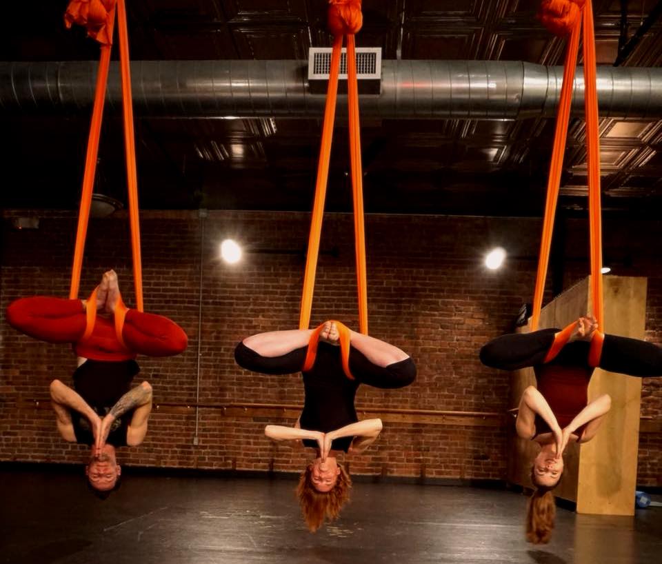 aerial yoga moves at Verve 360 Pittsburgh