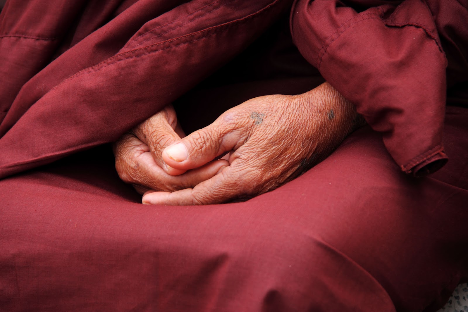 Close up of hands during meditation
