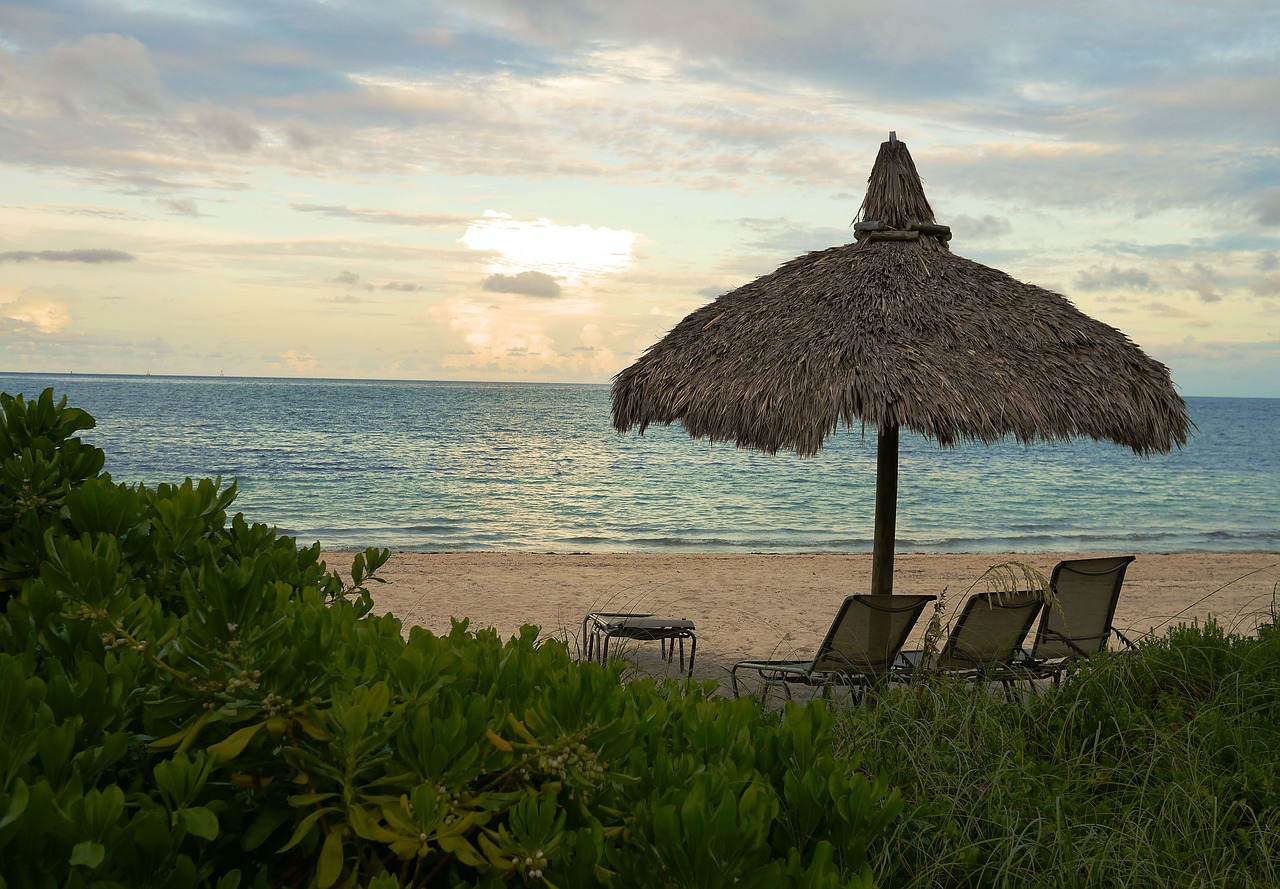 Chairs and umbrella on the beach