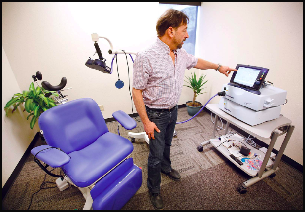 TMS machines have a main unit that generates the magnetic pulses