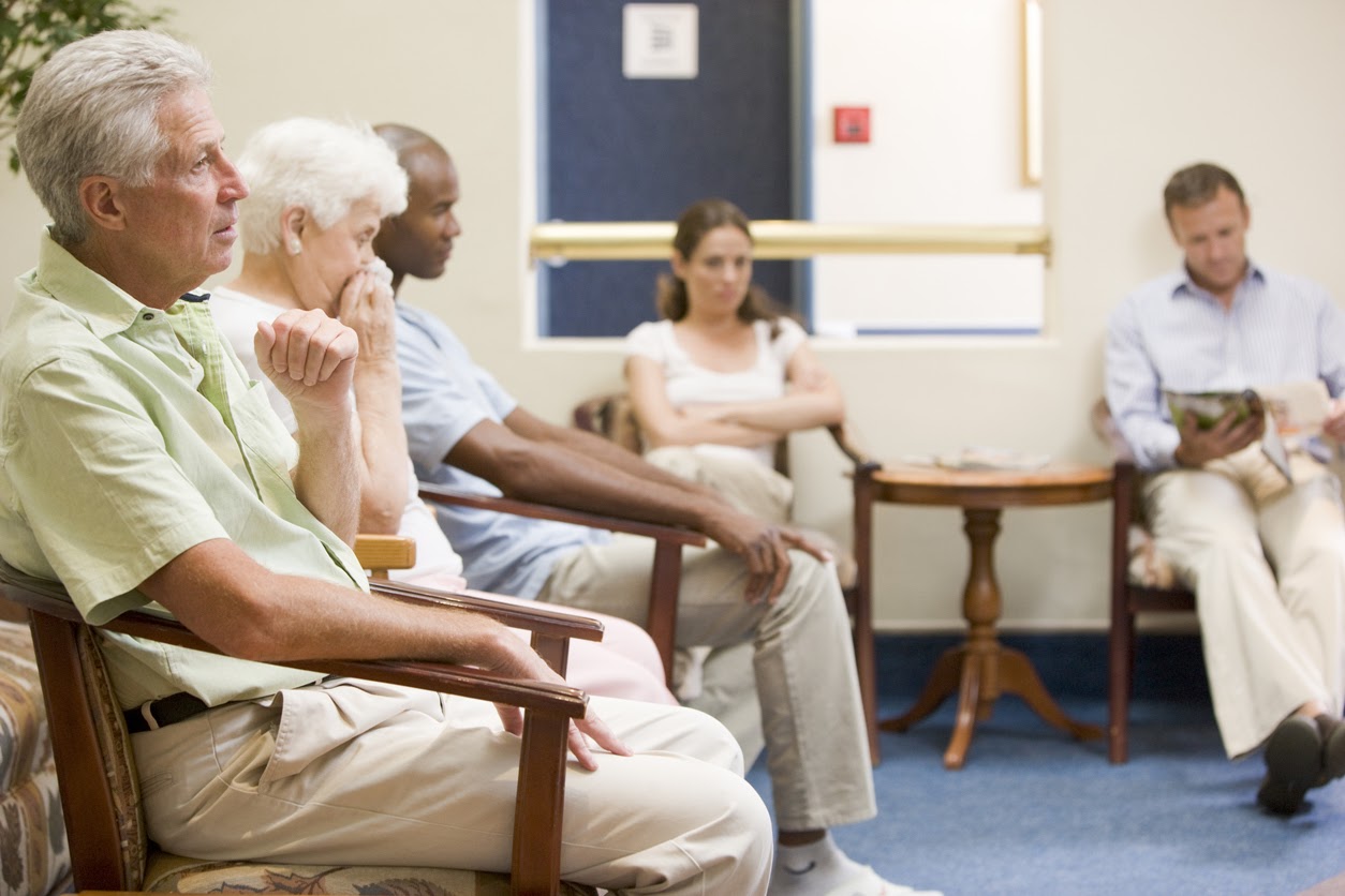 People waiting to receive TMS treatment