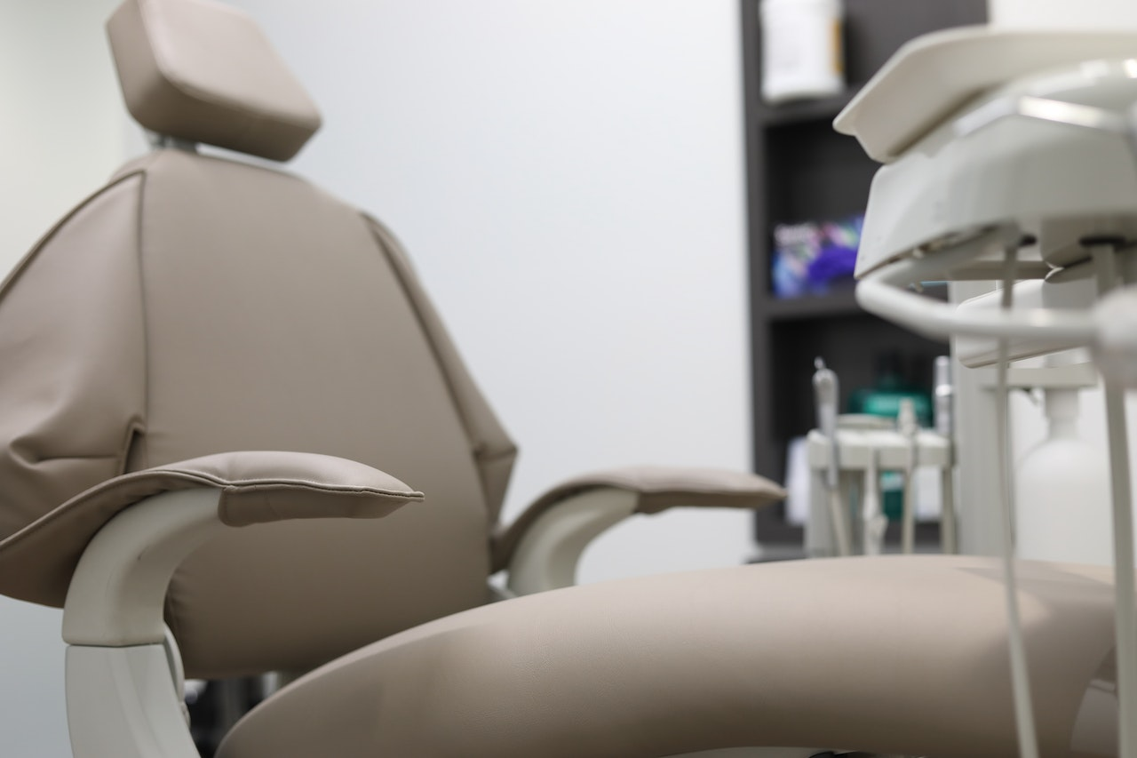 Comfortable medical chair in TMS therapy clinic