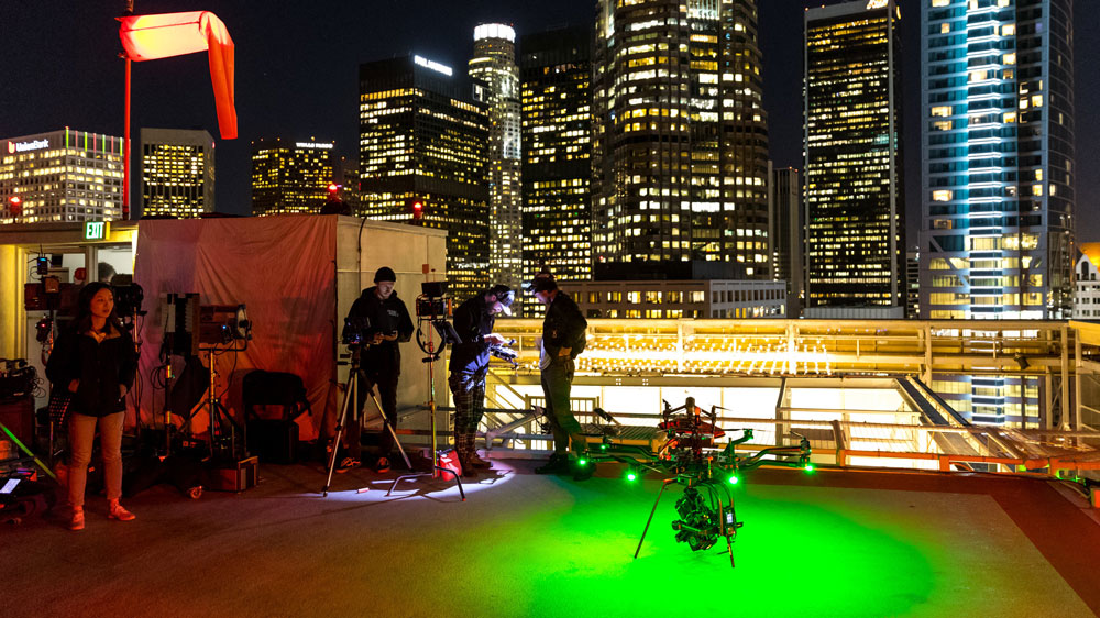 A BTS view of the tight quarters the crew had to work within to capture this location. Photo Credit: Jeffrey Moustache