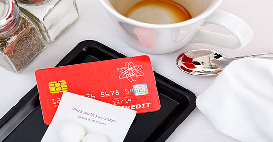 credit card on restaurant tab