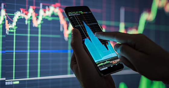 mobile phone app with live chart