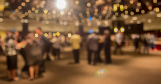 bokeh people at reception