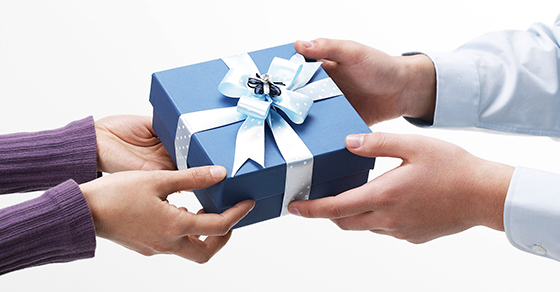 hands on a gift