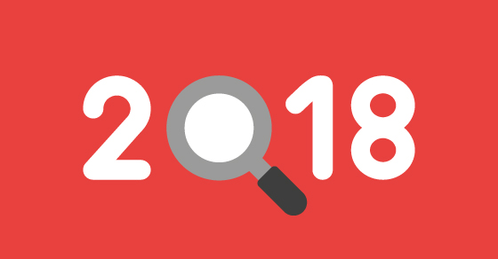 2018 graphic with a magnifying glass as the 0