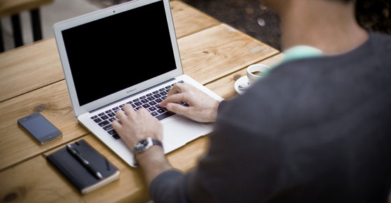 man working on laptop