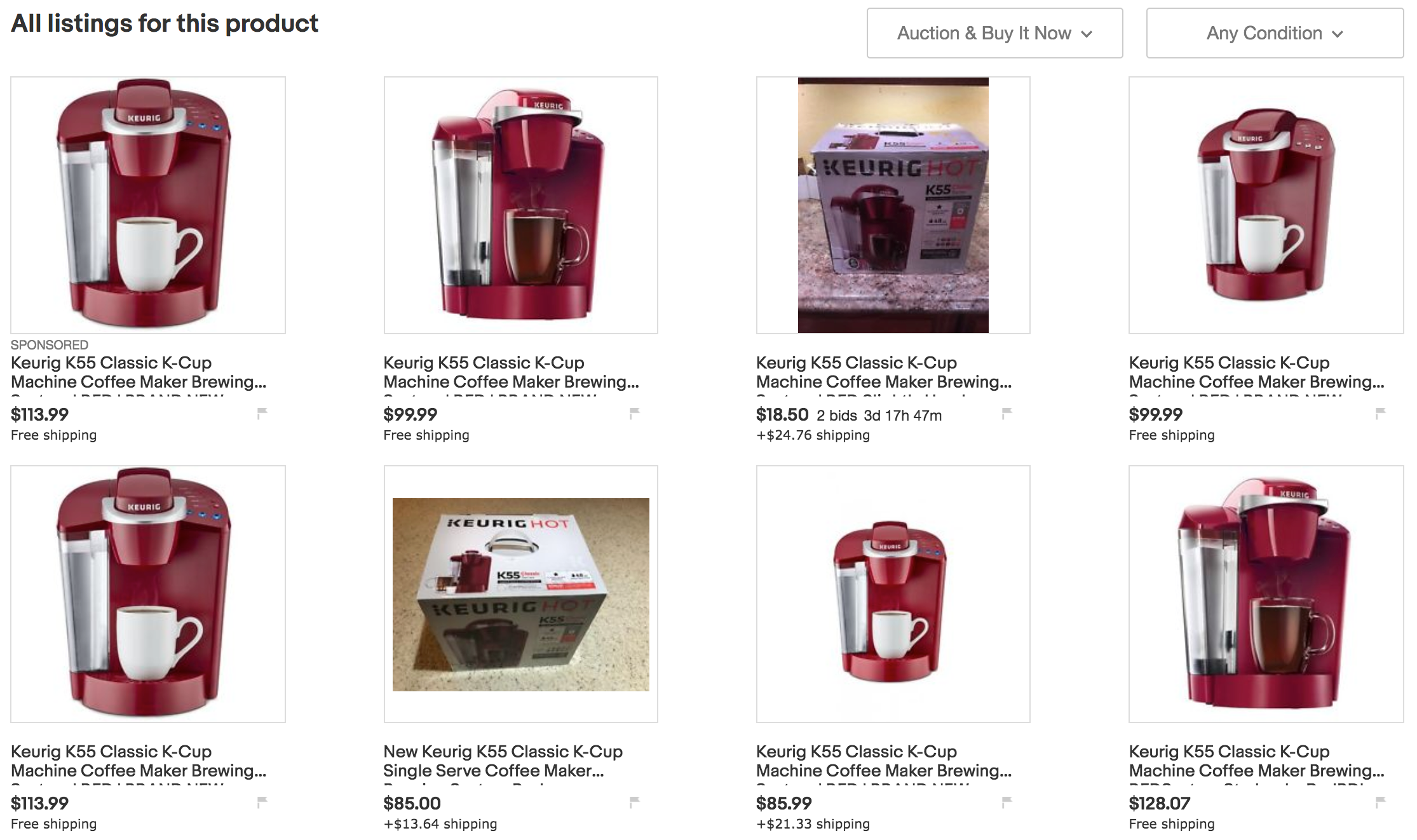 eBay Group Similar Listings: all listings for this product