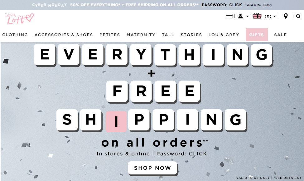Example Cyber Monday Promotion