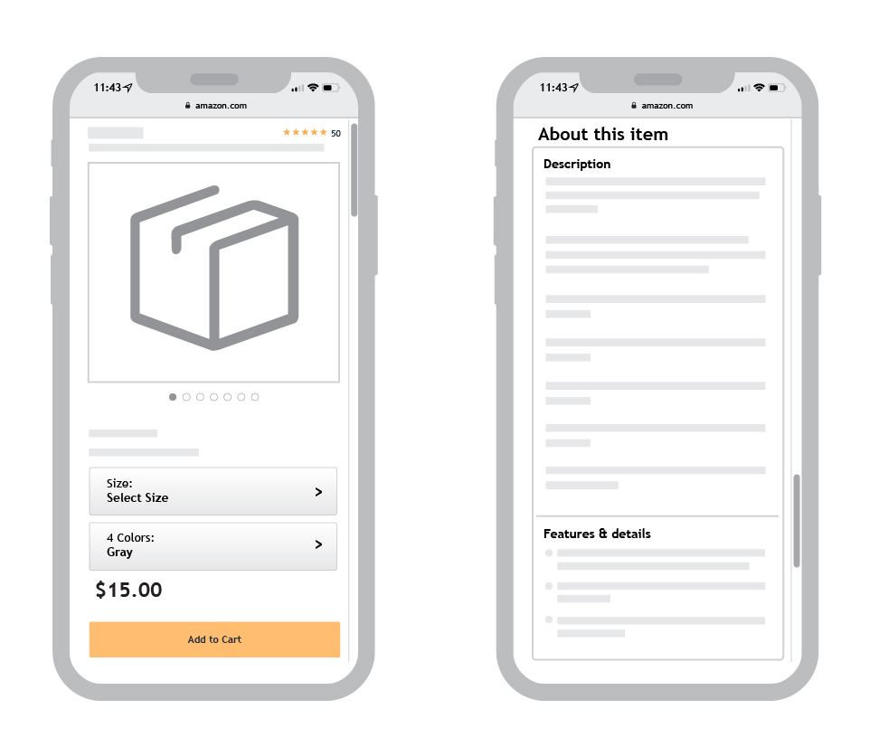 example of amazon product listing optimized for mobile