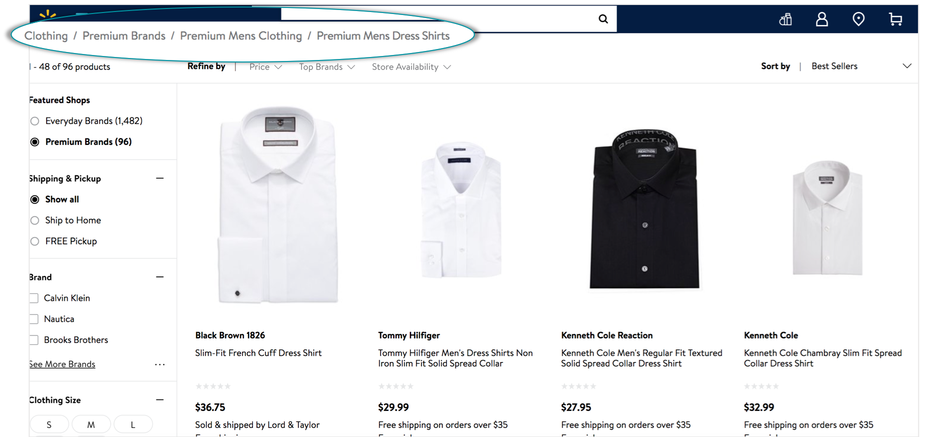 product data example on walmart.com