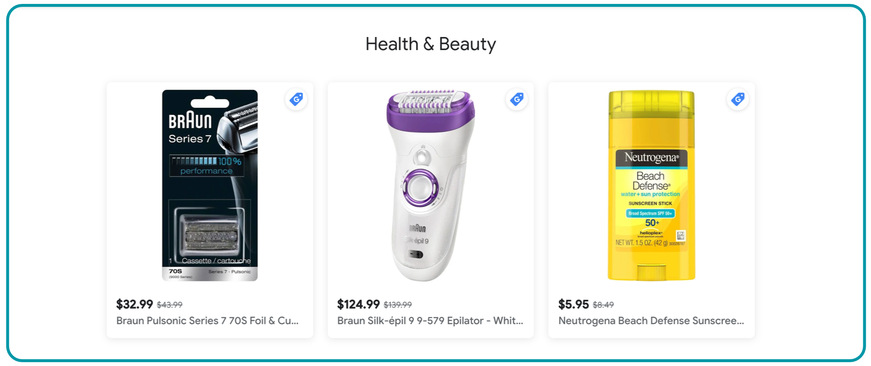 example of personalized product recommendations on google shopping