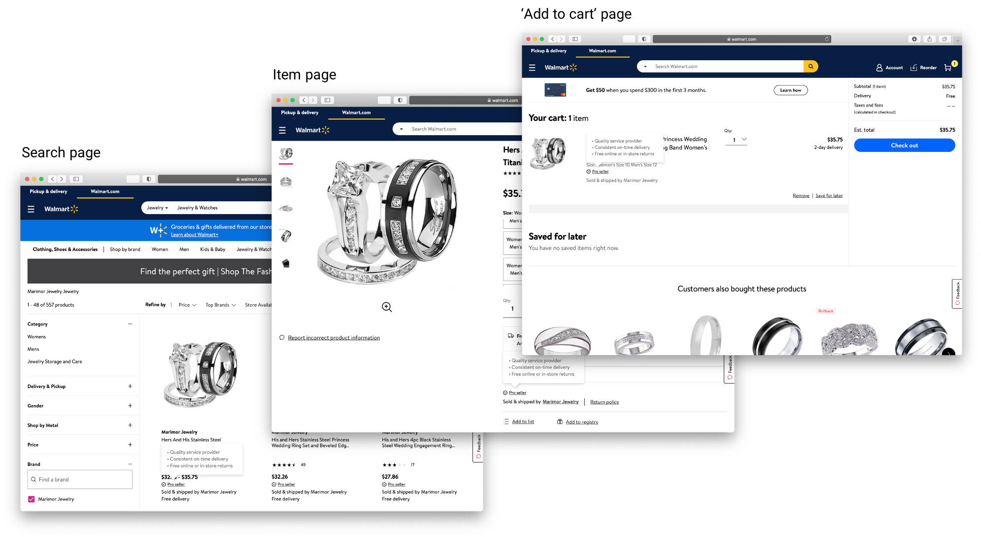 screenshot of the pro seller badge on walmart marketplace pages