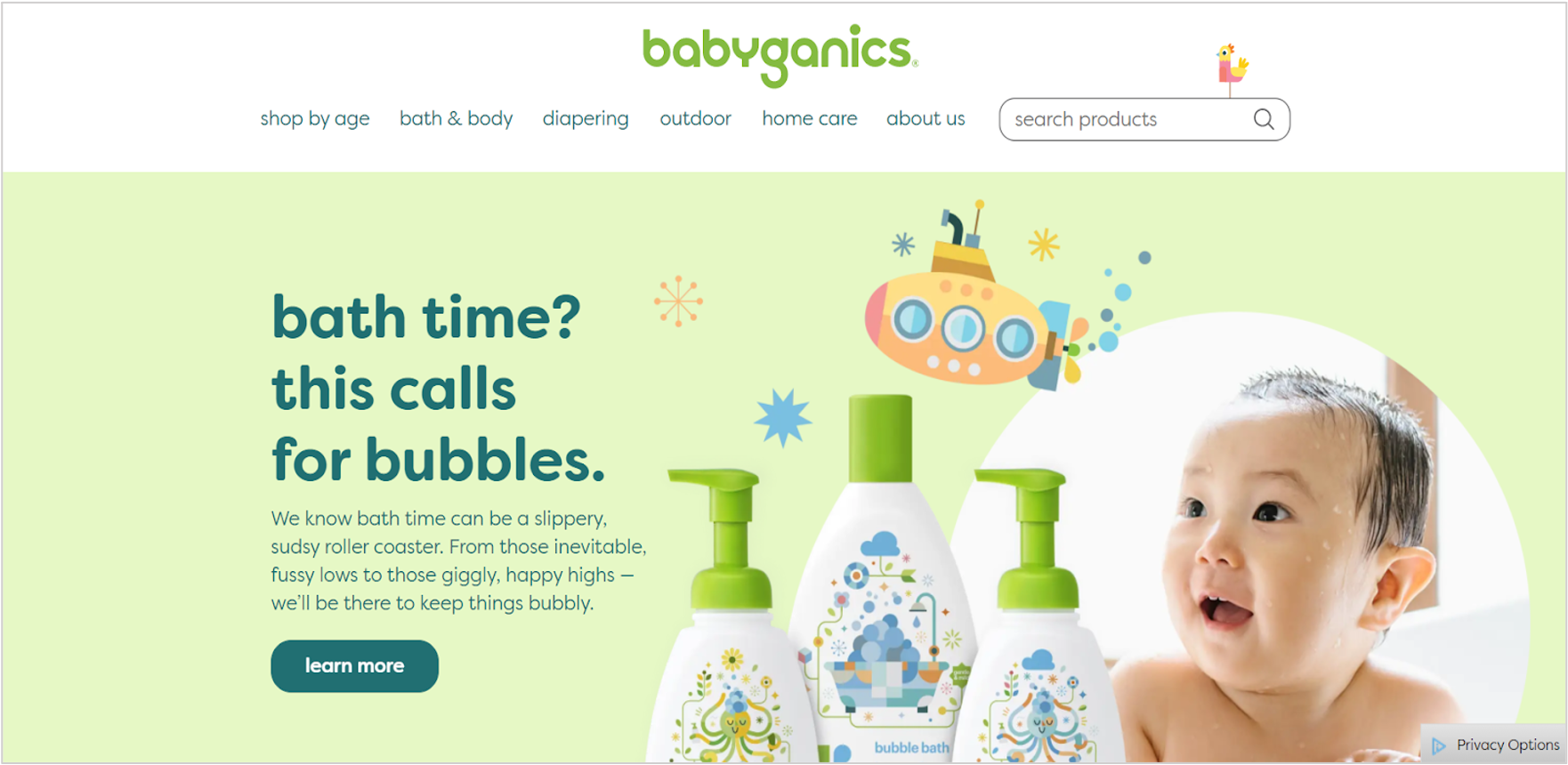 Babyganics homepage