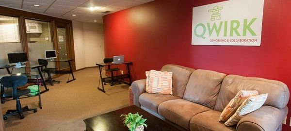 qwirk coworking space interior with nice couch