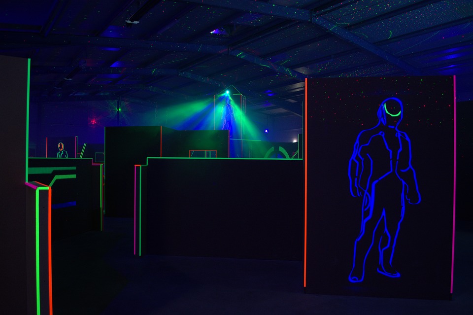 dark laser tag arena