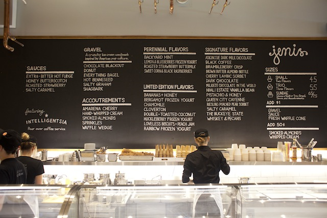 jeni's ice cream black menu board