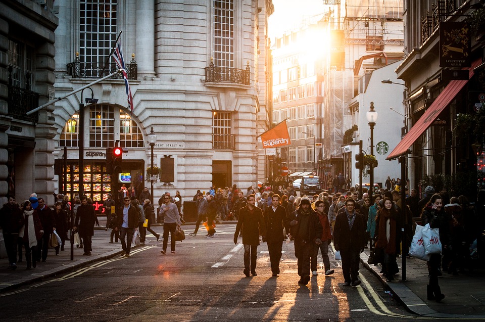 crowded city streets