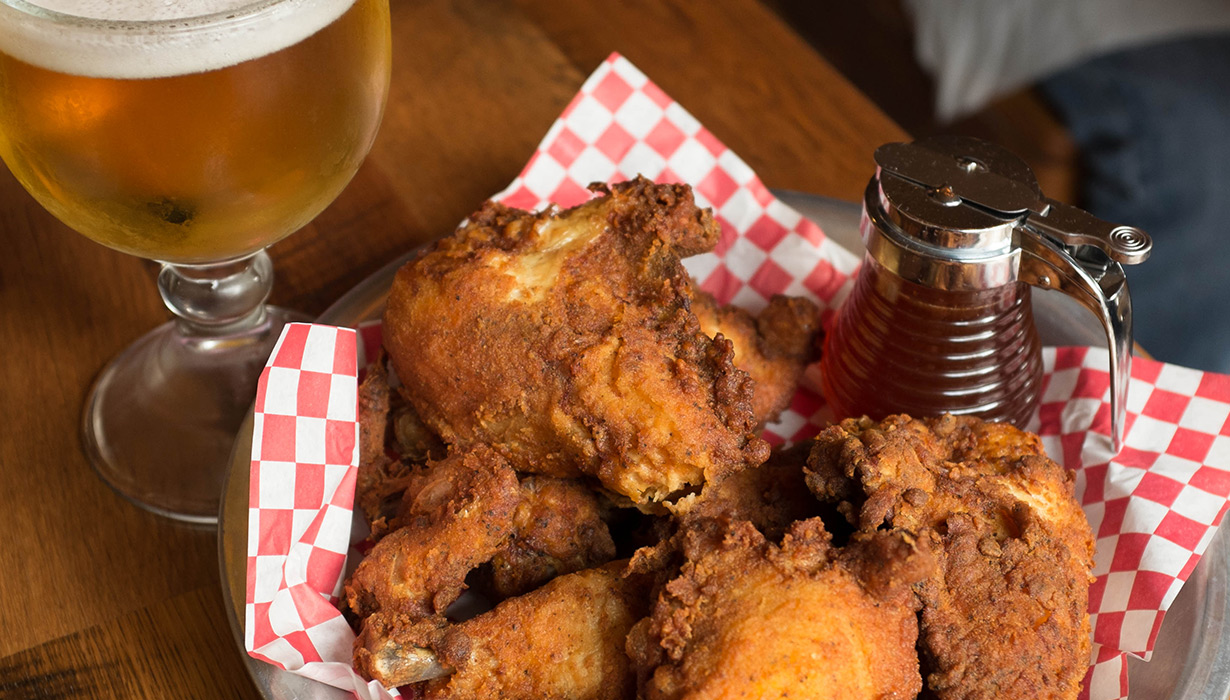 wings & beer at the Eagle Food & Beer Hall