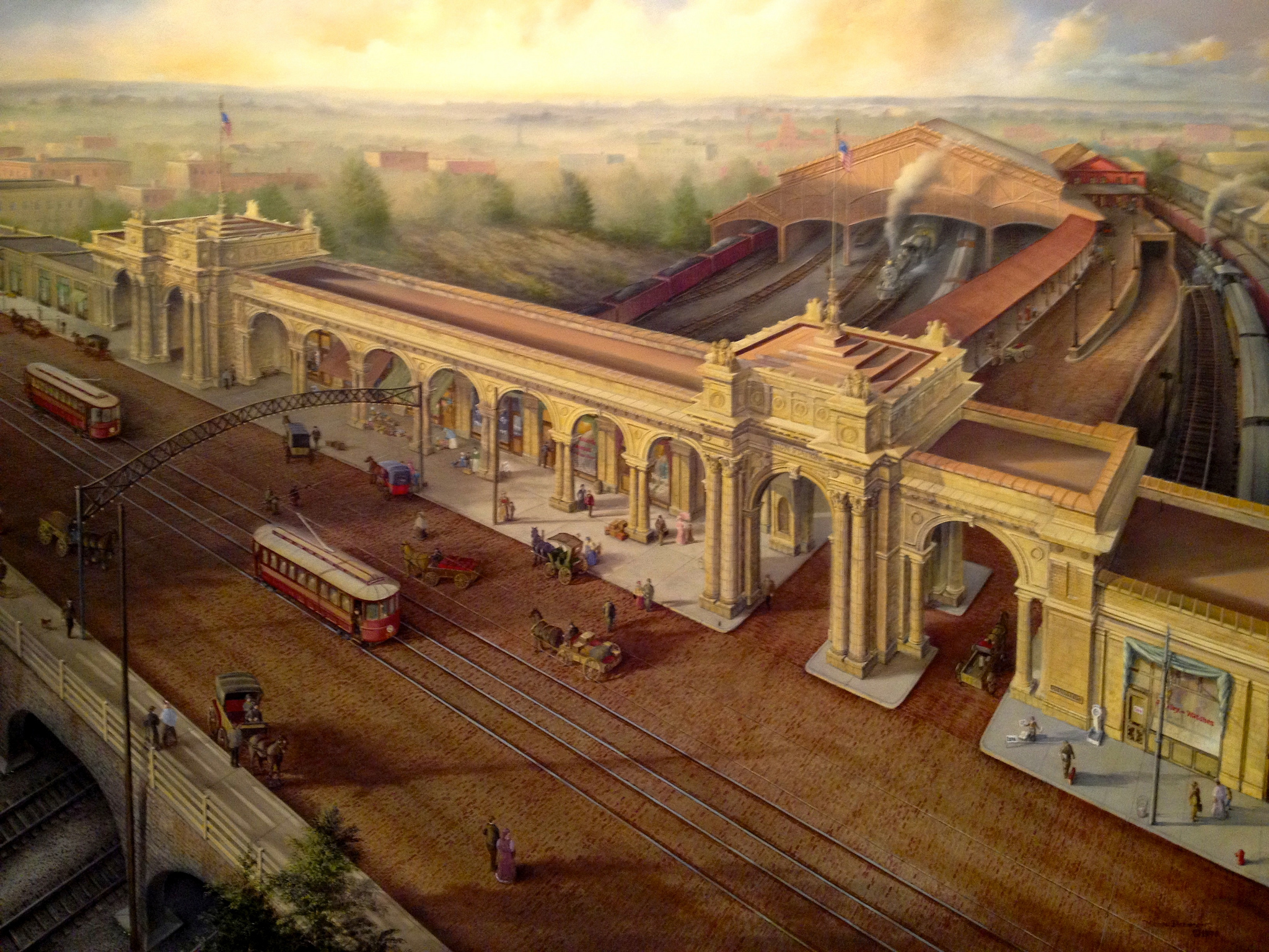 historical painting of Union Station in Short North