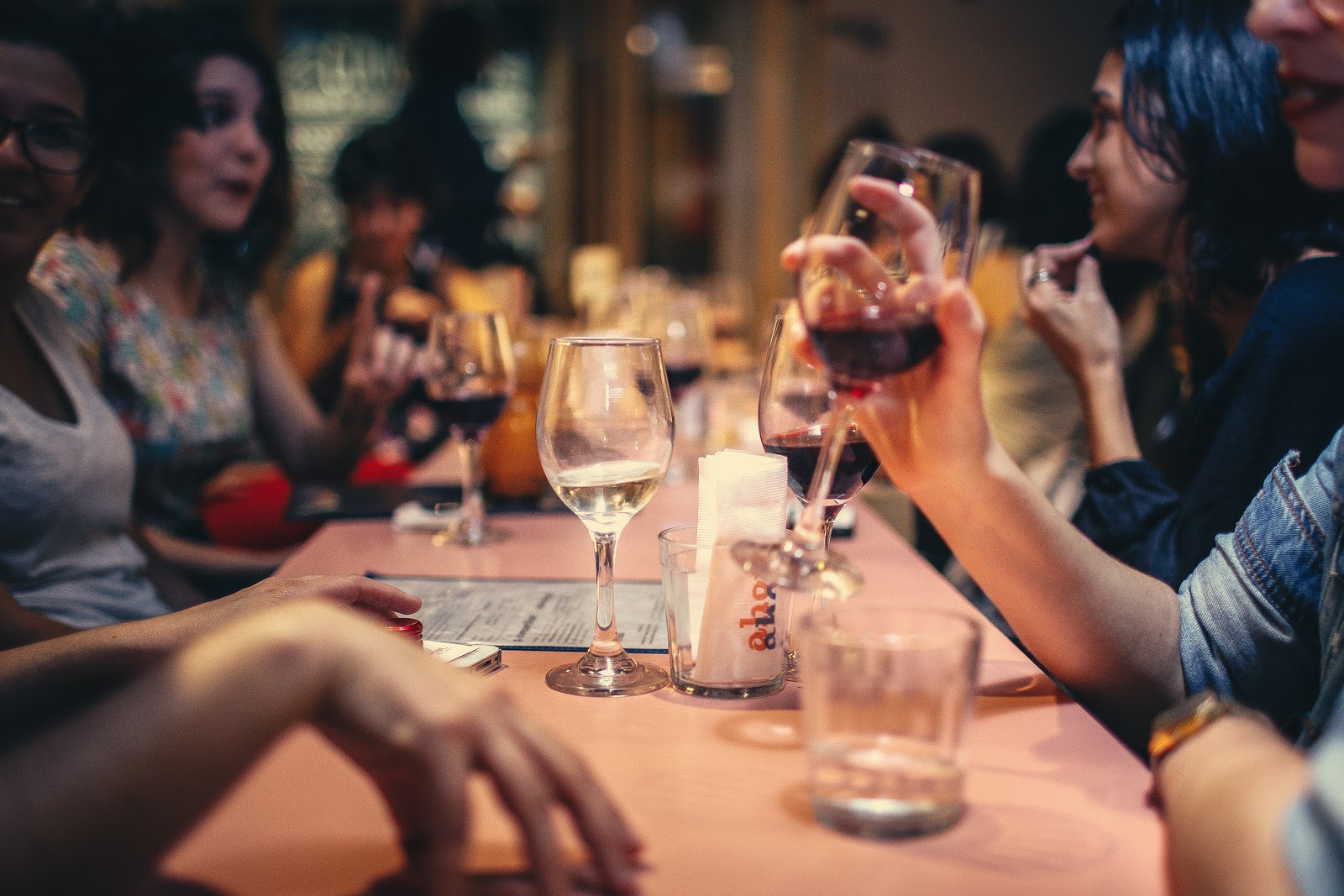 people eating & drinking