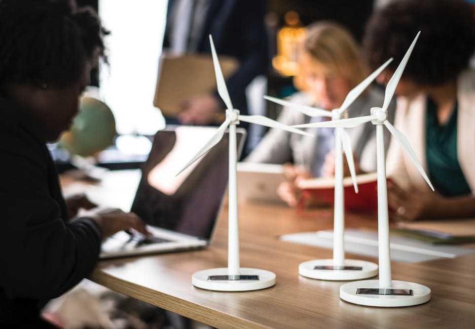 Three White Windmills Figure Table Decors
