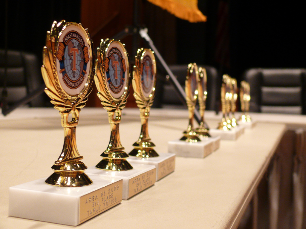 Toastmasters speech trophies
